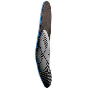 The underside of a Condition-Specific shoe insole, showing the customized 3D printed shell